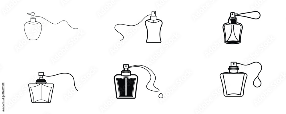 Detailed Perfume Bottle Art: Perfect for Creative Projects and Print Media