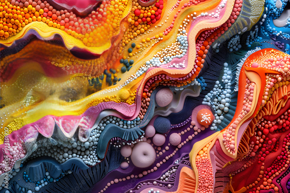 Dynamic Interplay in Layered Opaque Forms: A Vibrant Collage of Color, Texture, and Depth in Harmonious Motion Dynamic Interplay in Layered Opaque Forms: A Vibrant Collage of Color, Texture, and Depth in Harmonious Motion