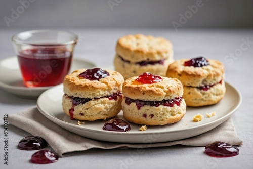 Scones with a Side of Jam on a Plate