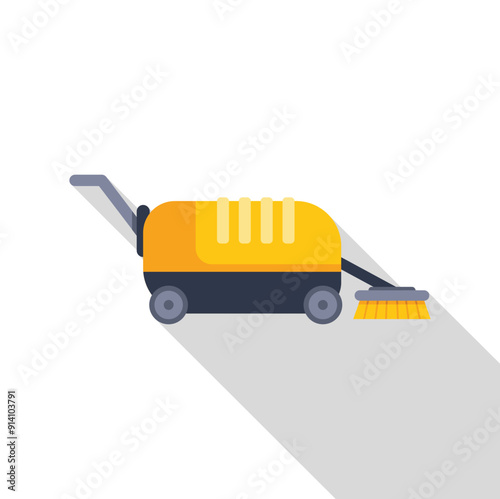 Illustration of a street sweeper cleaning machine keeping the city clean, great for cleaning service advertisement