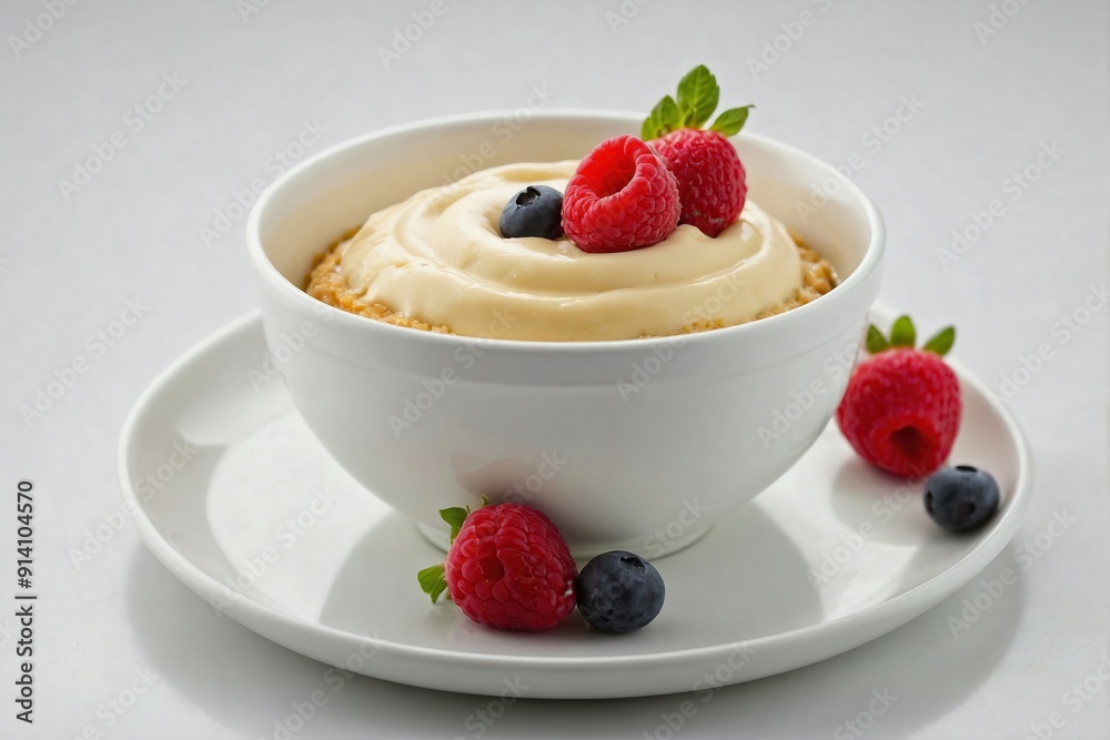 Single Pudding in a White Bowl Single Pudding in a White Bowl