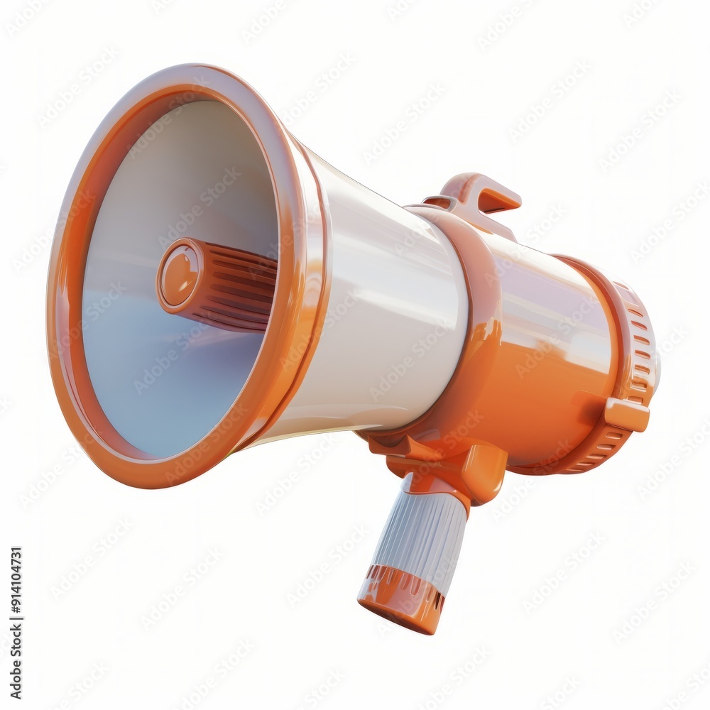 Naklejka premium 3D cartoon megaphone isolated on white background. AI generative