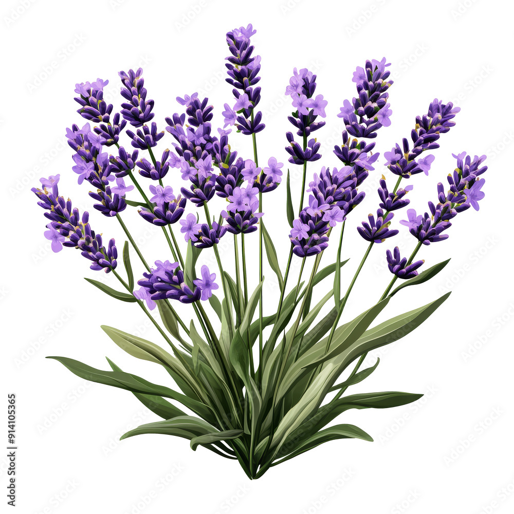 Naklejka premium Lavender Plant Isolated on White Background