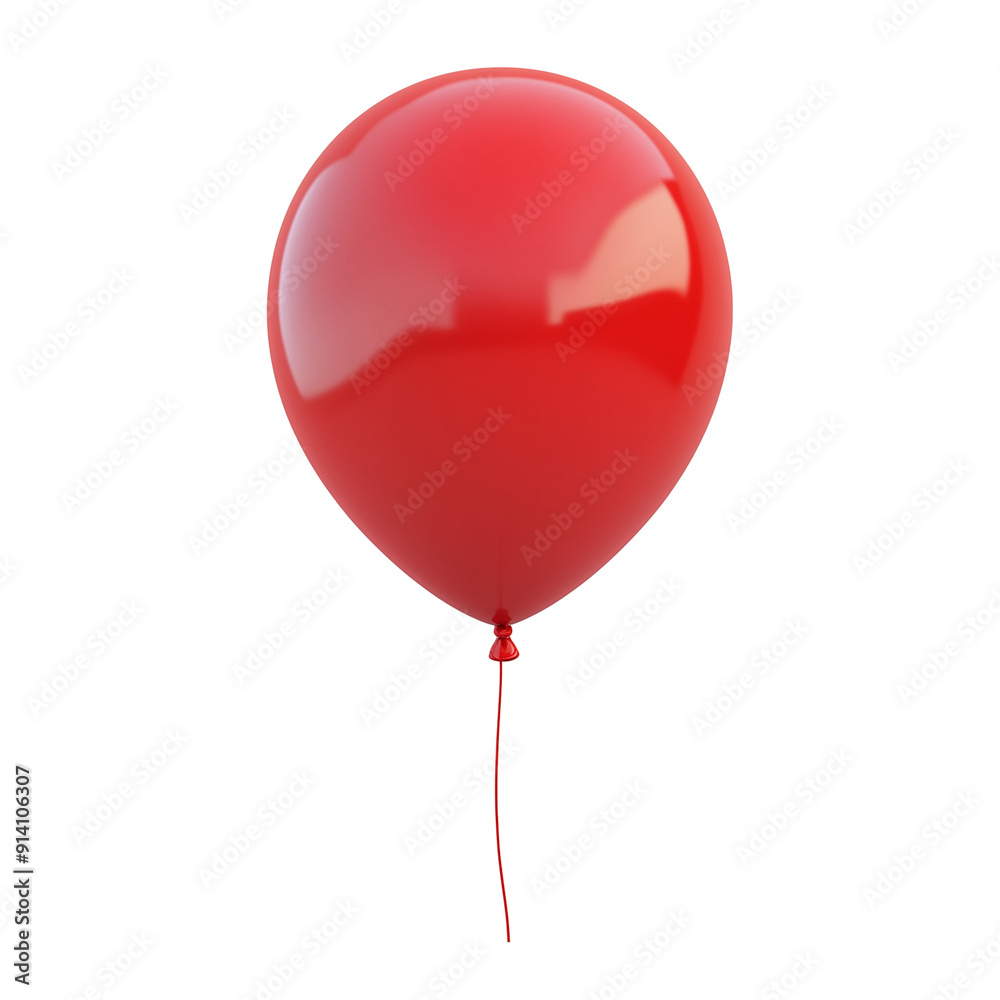 Red glossy balloon isolated.