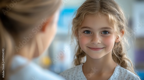Caring School Nurse Checks Student's Temperature in Bright Classroom Setting