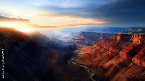 A beautiful landscape with a river running through it