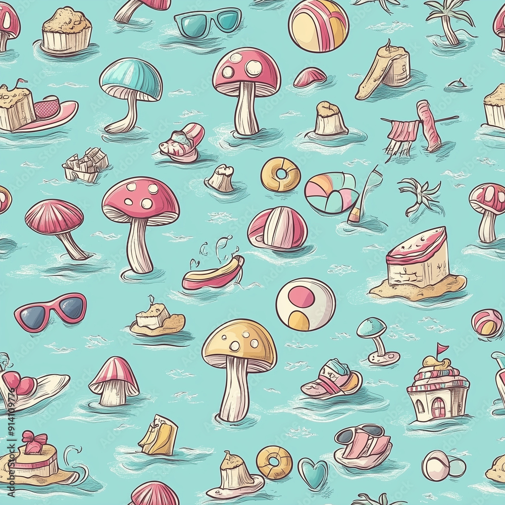 The photo illustration of seamless pattern pigs on the colorful background The photo illustration of seamless pattern pigs on the colorful background