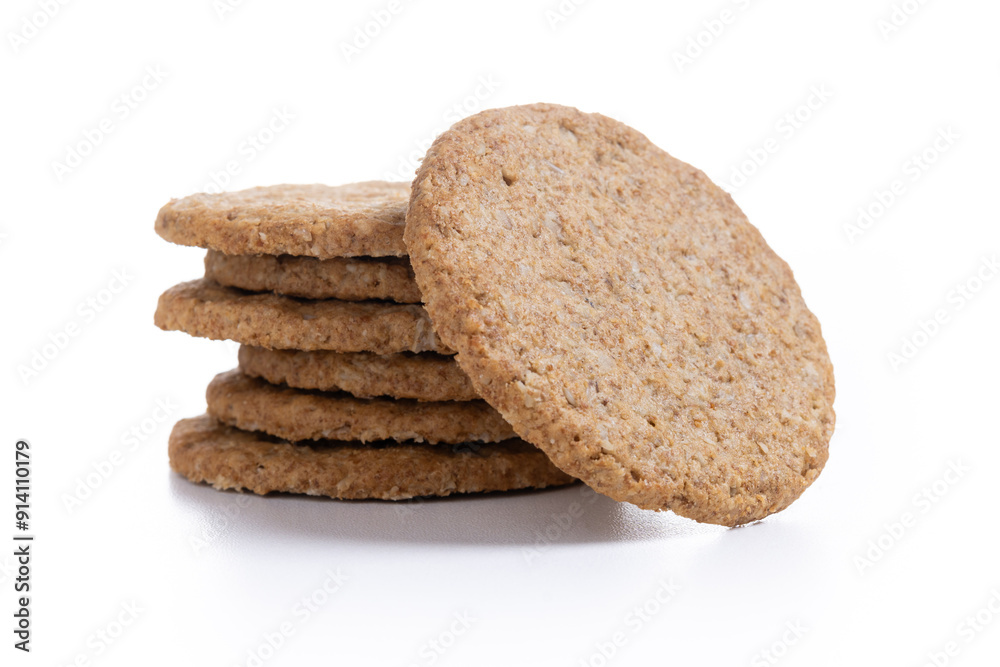 Healthy oatmeal cookies isolated on white background Healthy oatmeal cookies isolated on white background