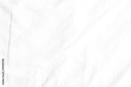 Abstract White Bedding Sheets or White wrinkled fabric background texture and Texture with copy-space :Creased or wrinkled white fabric,Soft focus