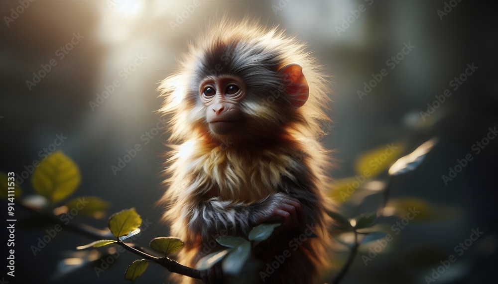 Fototapeta premium Portrait Photo of Child Baboon