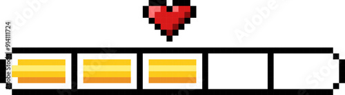 Pixel art 8-bit loading bar concept. Loading or Installing process. 