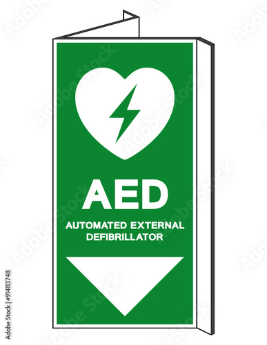 AED Automated External Defibrillator Symbol Sign, Vector Illustration, Isolate On White Background Label .EPS10