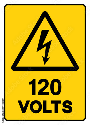 120 Volts Tag Symbol Sign,Vector Illustration, Isolate On White Background Label. EPS10