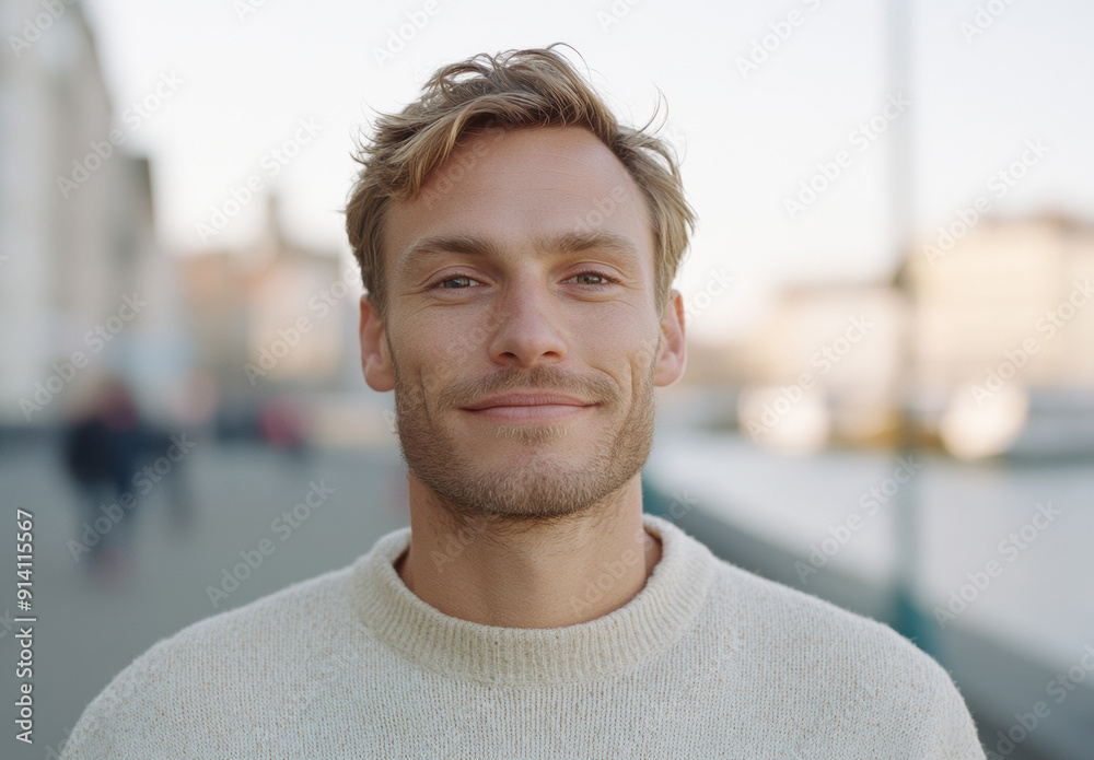 Confident Nordic Man with a Warm Smile. Confident Nordic Man with a Warm Smile.