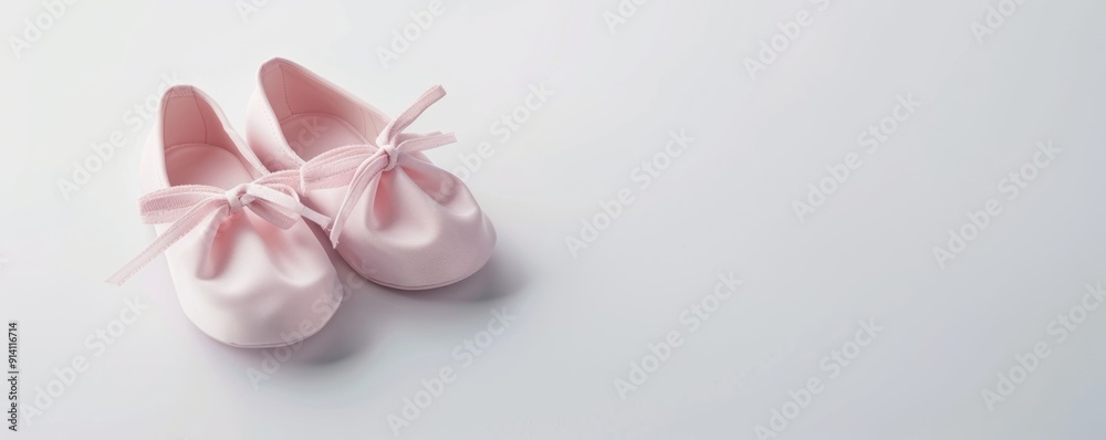 Isolated ballet shoes on white background, 4K hyperrealistic photo Isolated ballet shoes on white background, 4K hyperrealistic photo