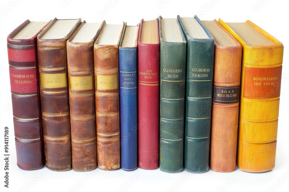 Books Collection on Isolated white background created with generative ai Books Collection on Isolated white background created with generative ai