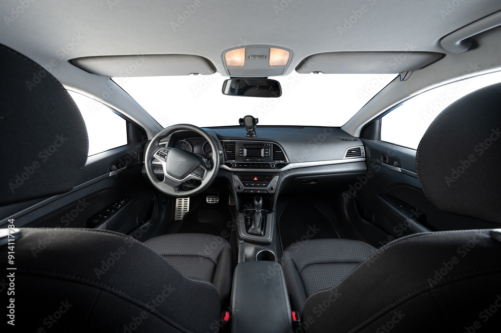 Front panel of modern car with windshield Front panel of modern car with windshield