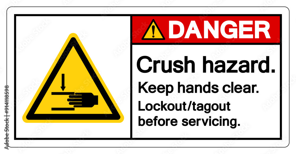 Danger Crush Hazard Keep Hands Clear Symbol Sign, Vector Illustration, Isolate On White Background Label .EPS10 Danger Crush Hazard Keep Hands Clear Symbol Sign, Vector Illustration, Isolate On White Background Label .EPS10