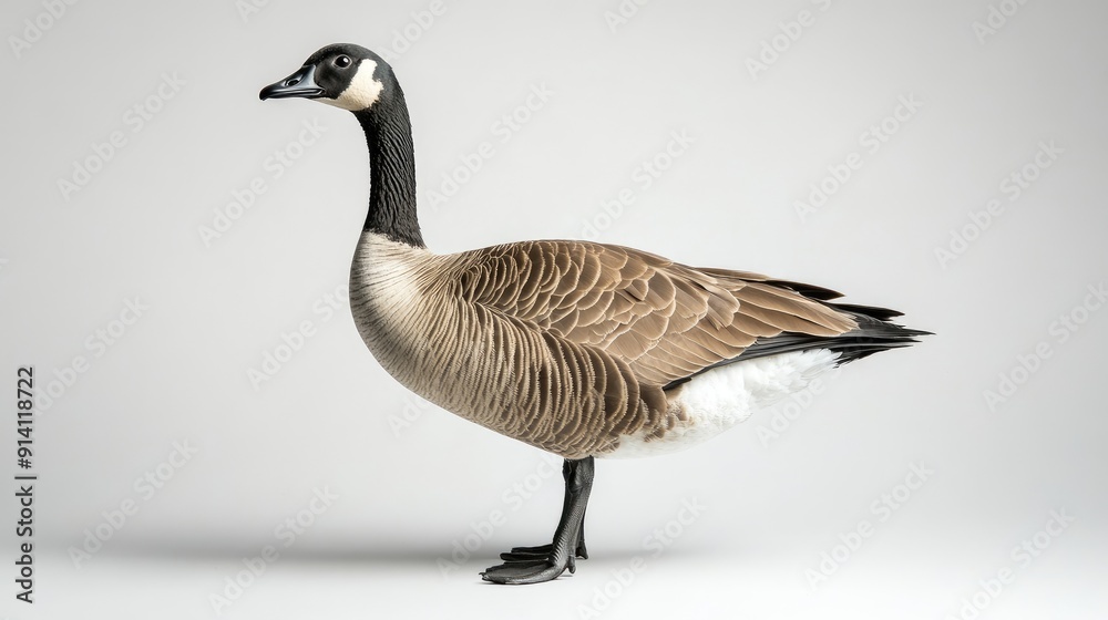 Goose isolated on a plain background, providing space for text and waterfowl content. Goose isolated on a plain background, providing space for text and waterfowl content.