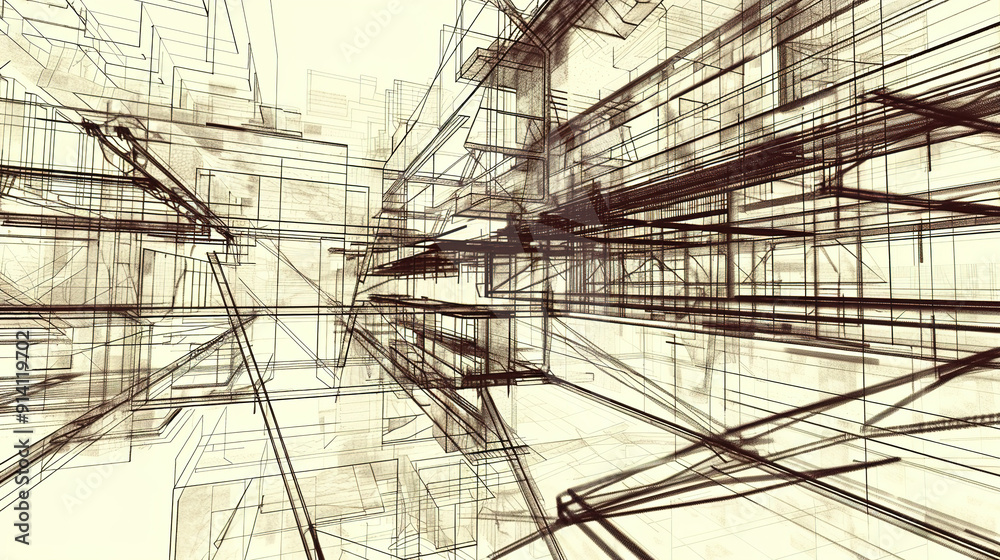 The Fascinating World of Abstract Architectural Drawings: A Blend of Creativity and Innovation. Showcasing Unconventional Designs and Inspiring Spatial Concepts.