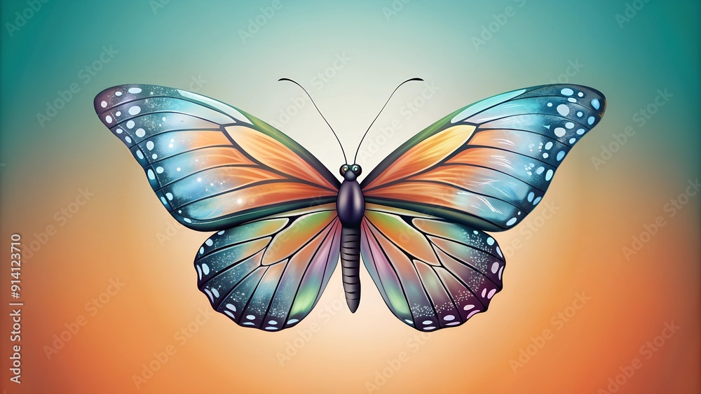 Fototapeta premium Butterfly and Musical Notes Art with Space for Text. Perfect for: Music Festivals, Spring Events, Nature Celebrations