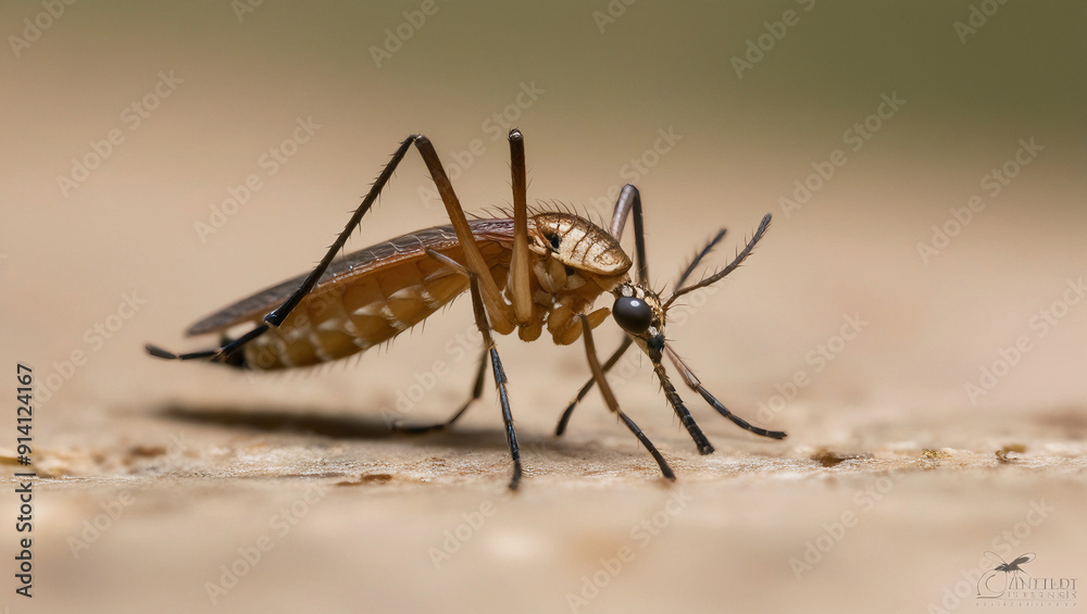 Intricate Macro mosquito : Detailed and Complex with Softly Blurred Background Intricate Macro mosquito : Detailed and Complex with Softly Blurred Background