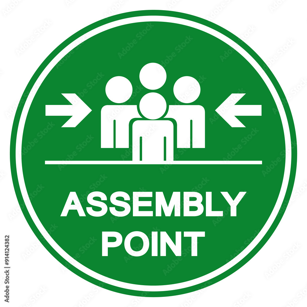 Assembly Point Symbol Sign, Vector Illustration, Isolated On White Background Label .EPS10