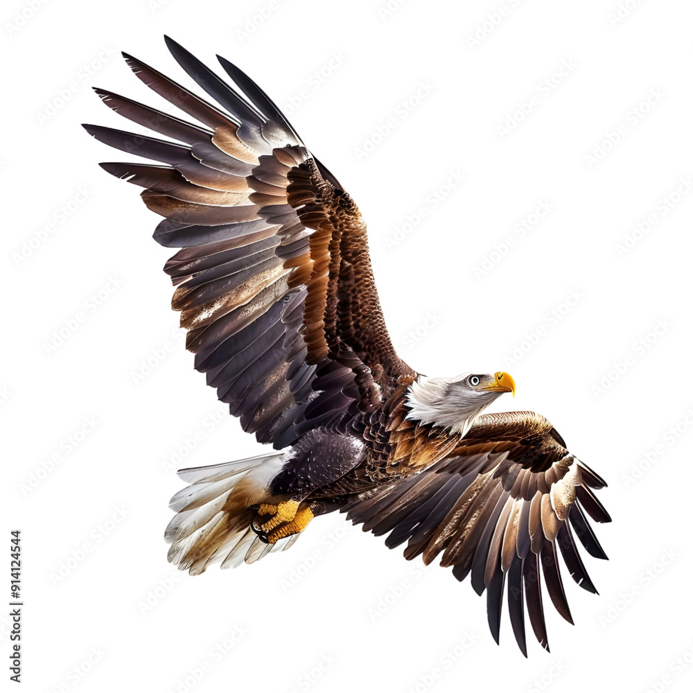 Fototapeta premium Eagle in flight isolated on transparent background