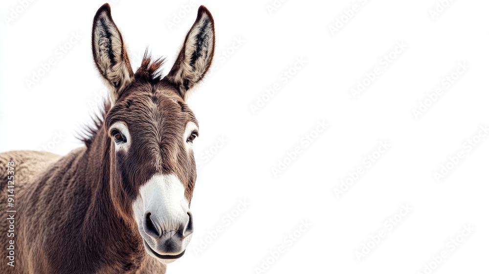 Isolated donkey with ample room for text, perfect for agricultural and working animal themes. Isolated donkey with ample room for text, perfect for agricultural and working animal themes.