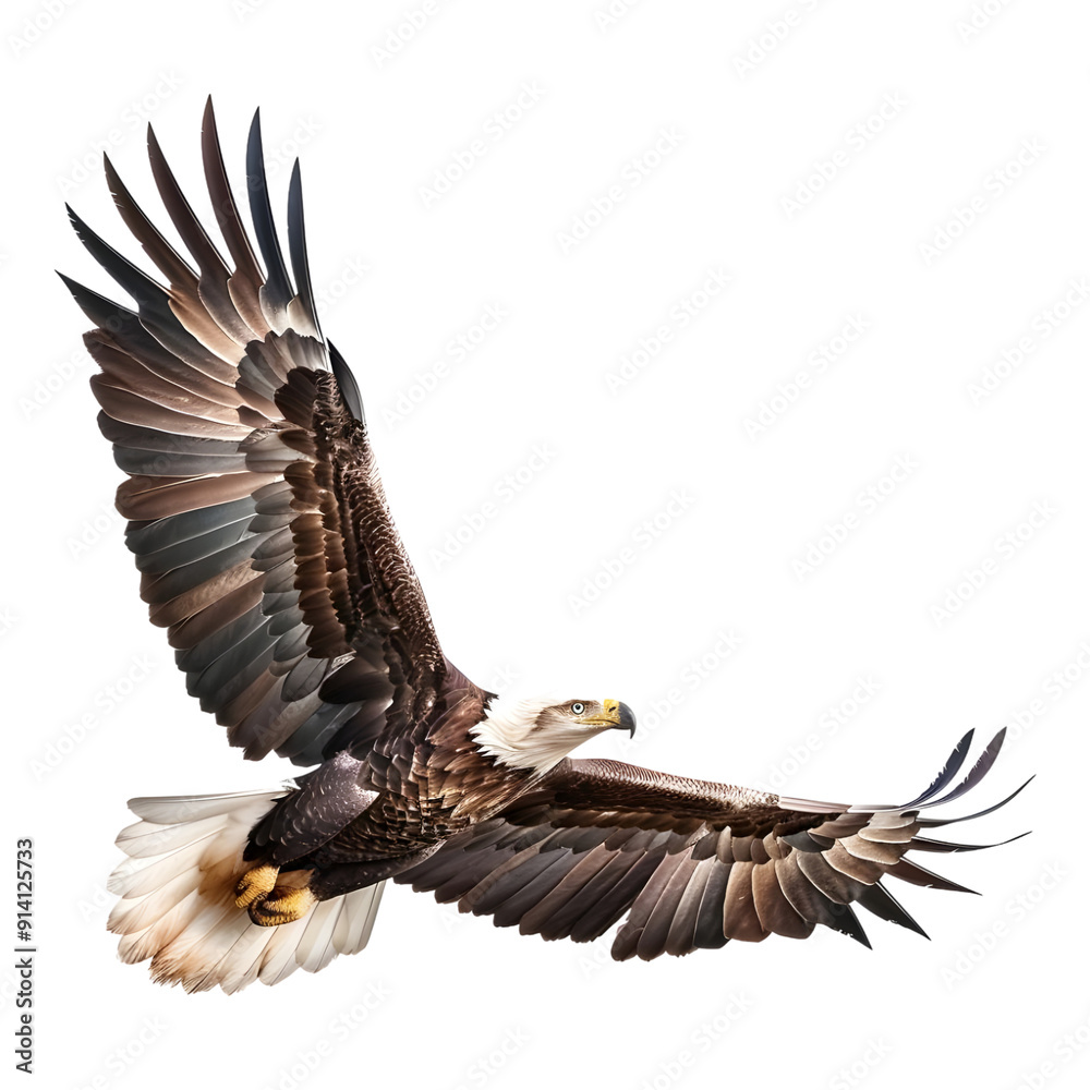 Fototapeta premium Eagle in flight isolated on transparent background