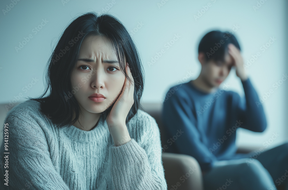 There's a young woman with a painful look on her face and a man in agony after that There's a young woman with a painful look on her face and a man in agony after that