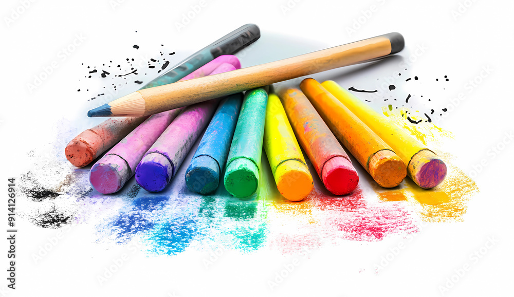 Naklejka premium pencils isolated on white