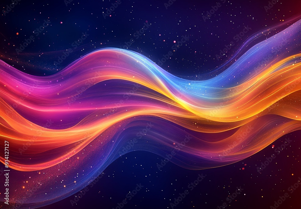 A vibrant abstract background with flowing lines and bright colors, creating a dynamic and energetic feel