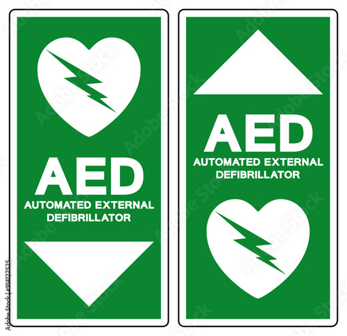 AED Automated External Defibrillator Symbol Sign, Vector Illustration, Isolate On White Background Label .EPS10