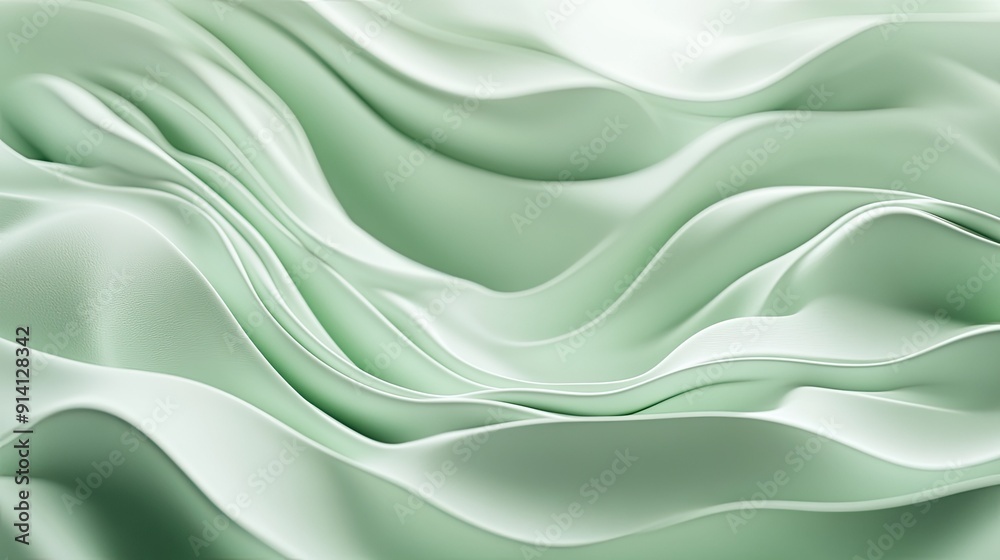 Fototapeta premium Minimalist 3D light green background with clean lines and soft textures, suitable for modern and understated designs.