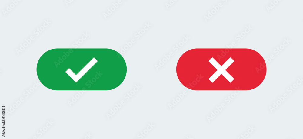 Green check and red cross icons