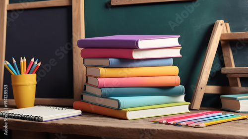 Stack of books education learning concept