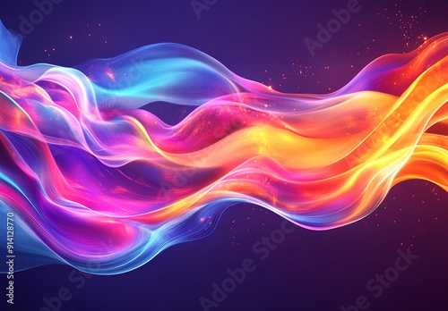 A vibrant abstract background with flowing lines and bright colors, creating a dynamic and energetic feel