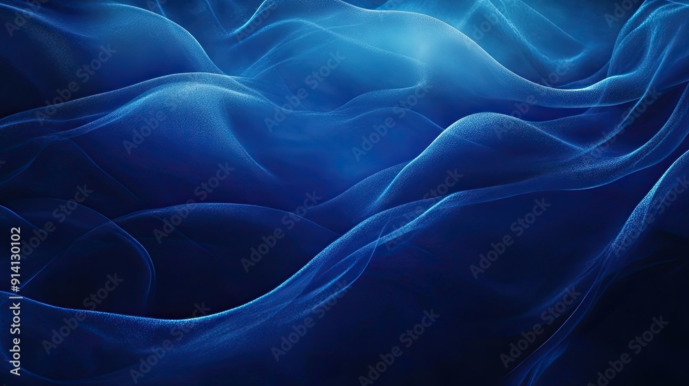 Fototapeta premium Mysterious 3D blue background with dark hues and soft glows, creating an enigmatic and atmospheric mood.