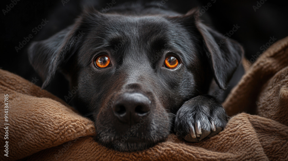 Alert dog with soulful eyes. Alert dog with soulful eyes.