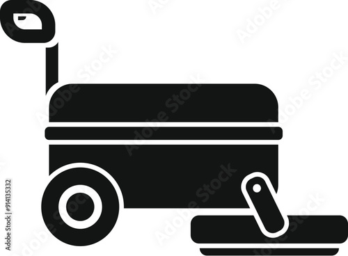 Smart lawn mower cutting grass with high technology in modern eco friendly gardening