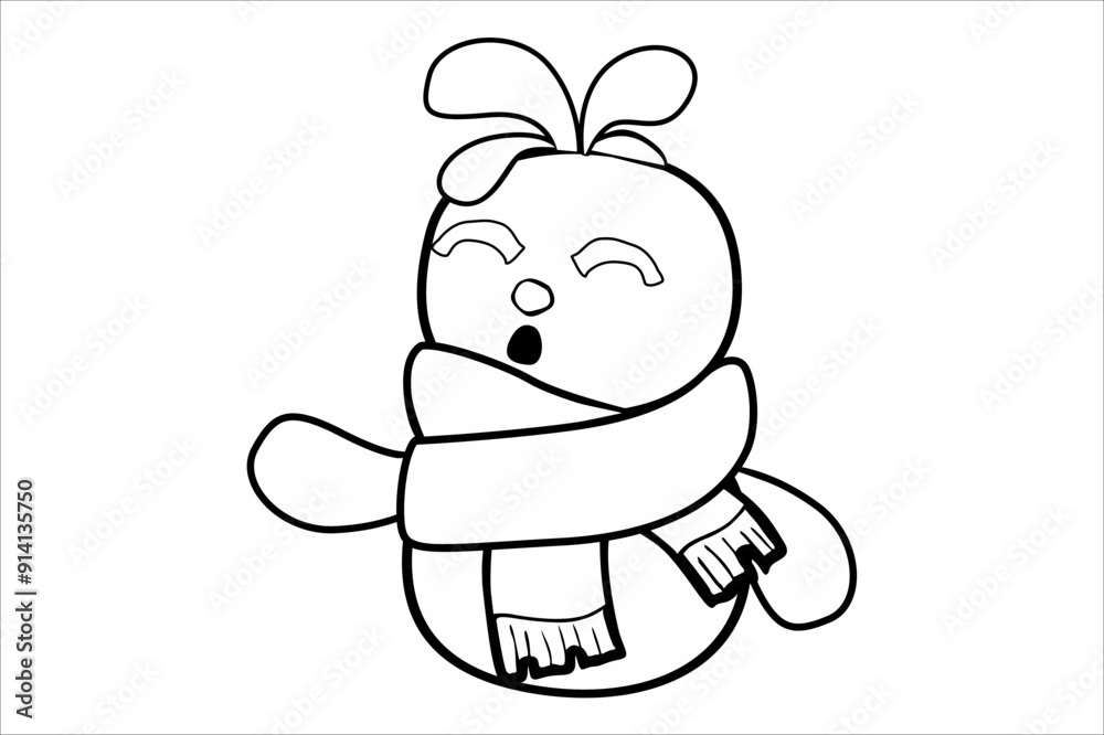 Design a coloring image with a Christmas snowman theme Design a coloring image with a Christmas snowman theme
