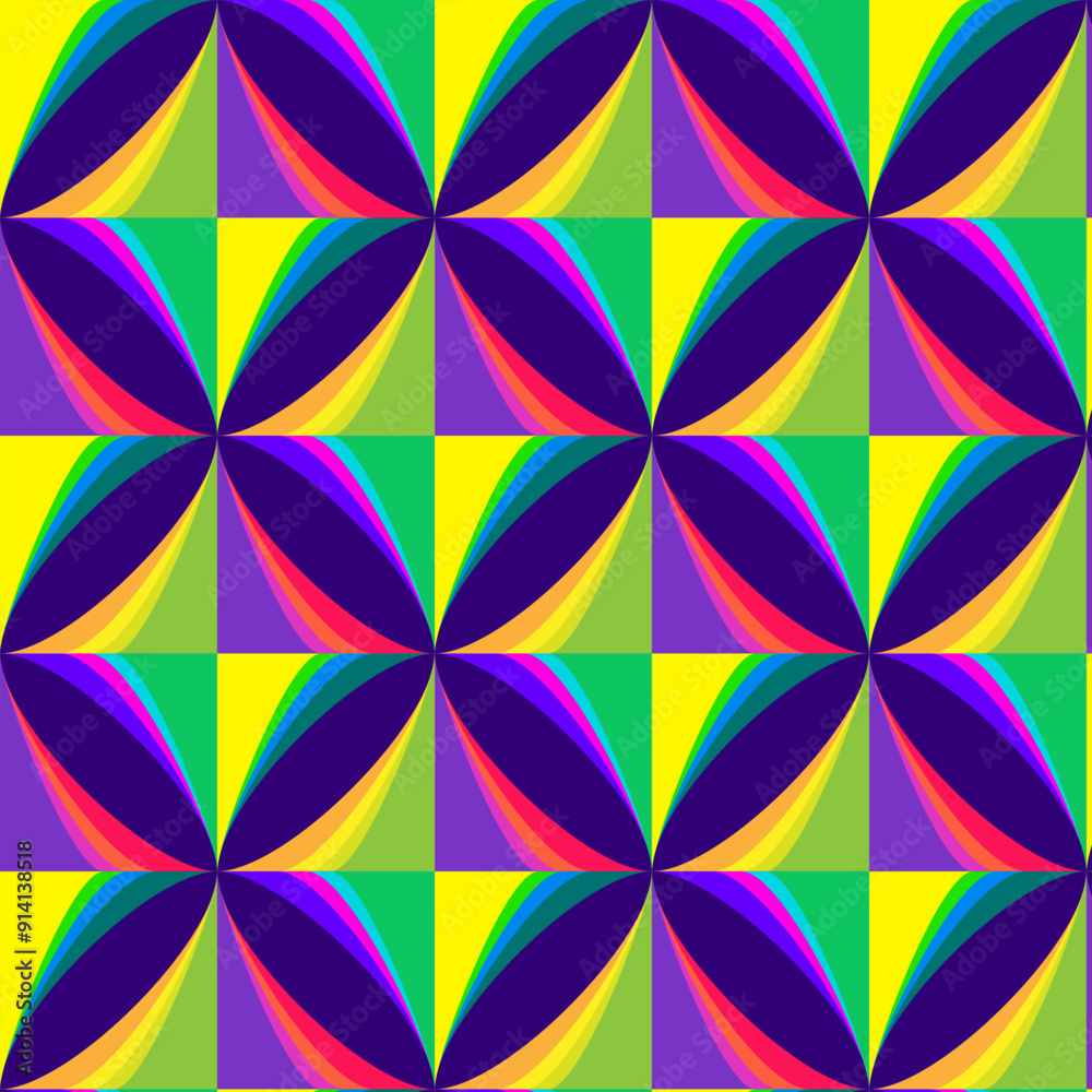 Bright abstract geometric rhombus pattern rainbow colors. Decorative vector background. Modern ornaments wallpaper Bright abstract geometric rhombus pattern rainbow colors. Decorative vector background. Modern ornaments wallpaper