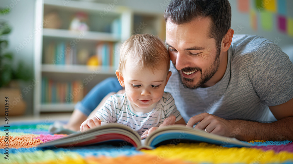 Father and Child Reading Together Father and Child Reading Together