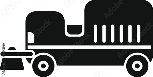 Simple icon of a cleaning machine using rotating brushes for street cleaning