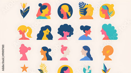 Wallpaper Mural Modern Abstract Profile Icons: Minimalistic Designs for Social Media and Apps to Represent Identity Torontodigital.ca