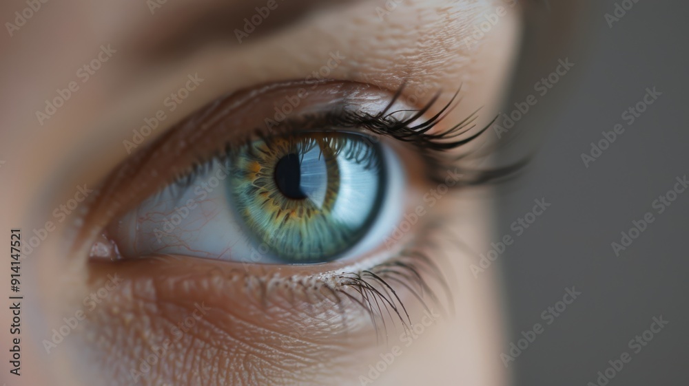 Close-up of a mesmerizing blue and green eye with exquisite detail, showcasing vibrant colors and delicate eyelashes. Close-up of a mesmerizing blue and green eye with exquisite detail, showcasing vibrant colors and delicate eyelashes.