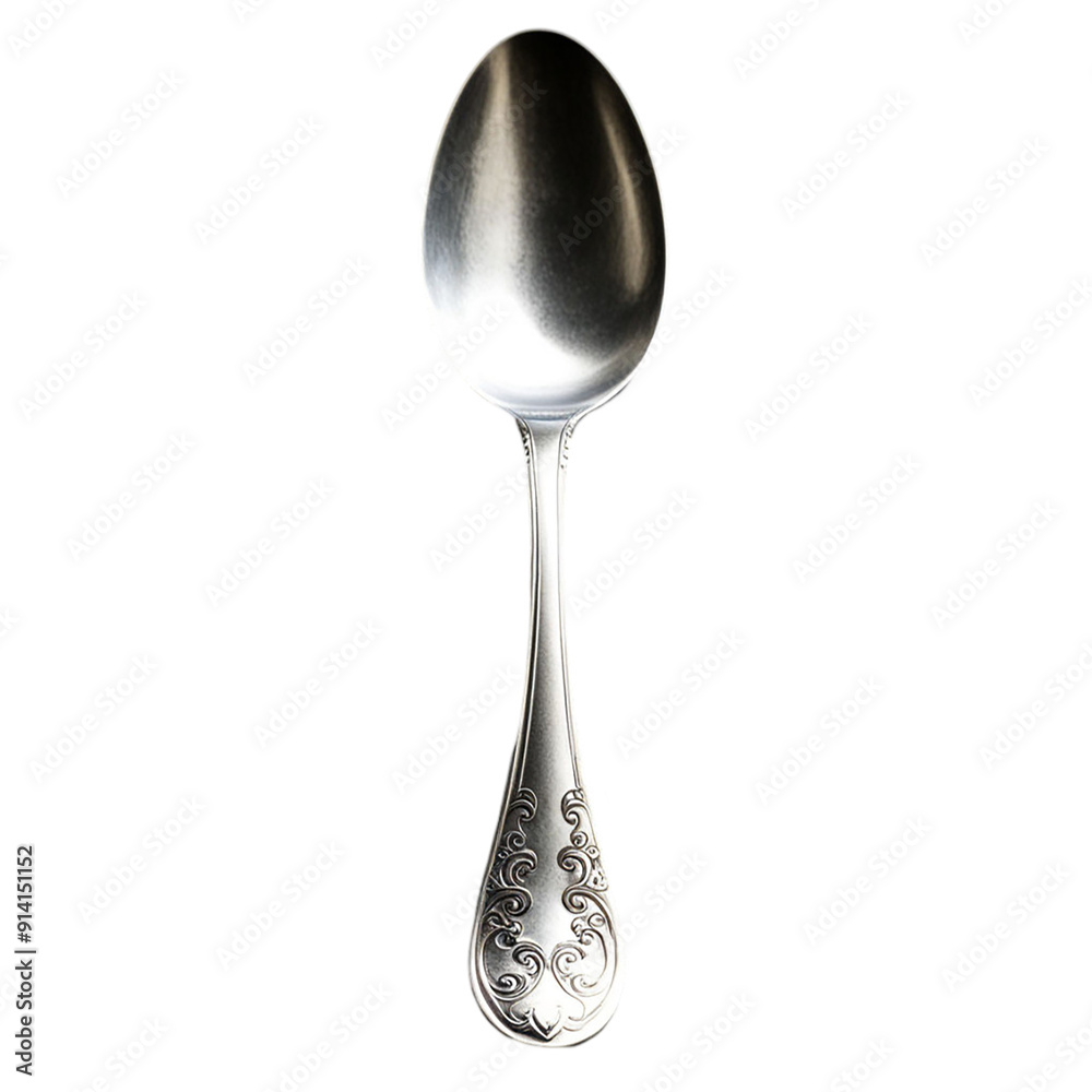 silver spoon on white background silver spoon on white background