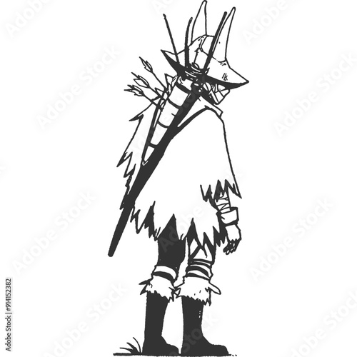 Outcast Vintage Illustration Vector
