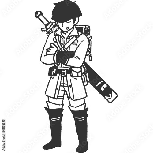 Outcast Vintage Illustration Vector